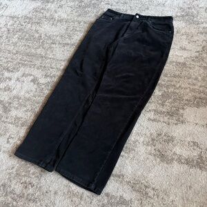 VTG Y2K 2000s Quiksilver Corduroy Black Surfcore Skater Wide Leg Pants